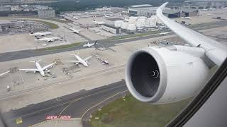 GREAT ENGINE SOUND Lufthansa A350900 Takeoff from Frankfurt [upl. by Nnanerak]