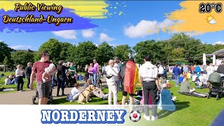 Norderney Impressionen beim Public Viewing zum EMSpiel Deutschland  Ungarn Island life 2024 [upl. by Cacie661]