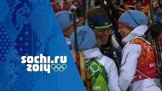 Biathlon Mixed Relay  Norway Win Gold  Sochi 2014 Winter Olympics [upl. by Judith]