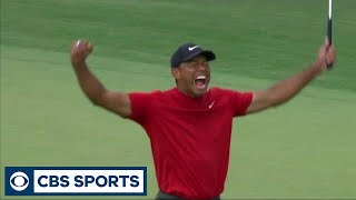 Tiger Woods wins the 2019 Masters  Golf  CBS Sports [upl. by Ecinnej]