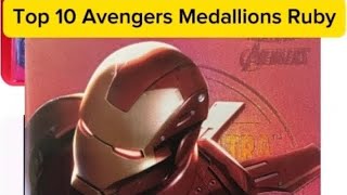 Top 10 Marvel cards Fleer Ultra Avengers Ruby Medallions in 2023    and Gold Medallions too [upl. by Tloh]