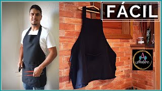 Avental Masculino Churrasco com Bolso Molde  Corte  Costura [upl. by Eiramnerual]