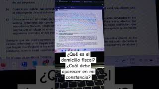 Domicilio fiscal ¿qué es eso asalariado impuestos facturas emprendimiento sat facturas [upl. by Hurless]