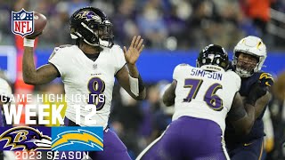 Baltimore Ravens vs Los Angeles Chargers  2023 Week 12 Game Highlights [upl. by Nawud971]