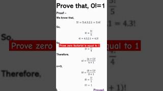 Permutation and combinations Factorials Prove that Zero Factorial is equal to 1 permutationandcombi [upl. by Aletse351]