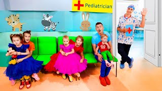 Five Kids Doctor Checkup Song  more Childrens Songs and Videos [upl. by Nilyak]