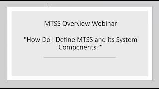 MTSS Framework How do I Define MTSS and its System Components [upl. by Mcneely]