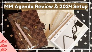 1Year Louis Vuitton Damier Ebene Medium Ring MM Agenda Review amp 2024 Planner Setup  modmom md [upl. by Dolora]