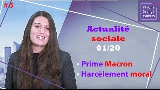 5 JT du social  Prime Macron reconduite en 2020  Dénonciation de harcèlement moral [upl. by Schroeder921]