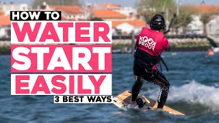 Kitesurfing Water Start 3 BEST ways to manage it easily  Tutorial [upl. by Gusba]