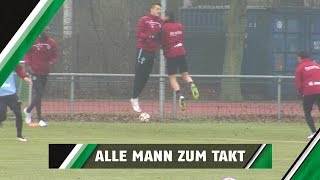 Aufwärmen der besonderen Art  Borussia M´Gladbach  Hannover 96 [upl. by Zarihs]