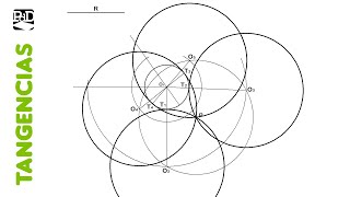 Tangentes a una Circunferencia dado el Radio y pasando por un Punto  Tangencias [upl. by Ear517]