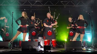 Red Hot Chilli Pipers joined on stage by Chilli Dancers for Perths 2022 St Andrews Day Celebrations [upl. by Aurore]