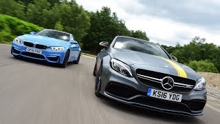 Audi RS5 vs BMW M4 vs Mercedes C63 amg vs Ford Mustang V8 50  2017 Comparative [upl. by Demmer]