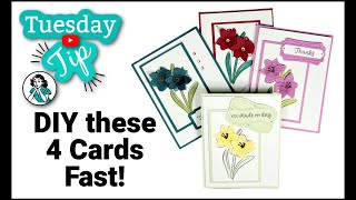 Artful Amaryllis All Year Round Make 4 Quick and Easy Cards 1 [upl. by Therine399]