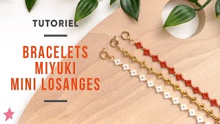 DIY  Faire un bracelet en perles Miyuki losanges ou marguerites [upl. by Portwin]