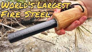 Worlds Largest Fire Steel  Massive 1quot Ferro Rod  11 inches Long [upl. by Fredra544]