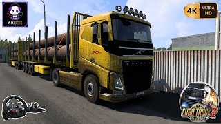 Volvo Sim Truck Driving  Euro Truck Simulator 2  Logitech g29 Gameplay  ETS2 PC Gaming 4K Video [upl. by Ahsinra290]