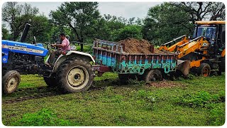 New Holland tractor pushed by JCB  Tractor video jcb [upl. by Rodriguez]