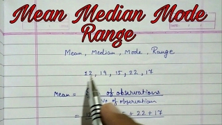 Mean median mode and range ll statistics ll central tendency easy way class 9 cbse [upl. by Haram]