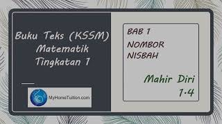 Matematik Tingkatan 1 KSSM Bab 1  Mahir Diri 14  Nombor Nisbah [upl. by Rexfourd]