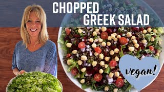 Chopped Vegan Greek Salad  Kathys Vegan Kitchen [upl. by Lundt259]