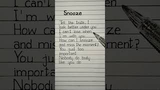 sza snooze lyrics snooze sza lyrics [upl. by Akirdnas851]