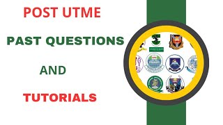 Post UTME Past Questions and Answers postutme [upl. by Cartie]