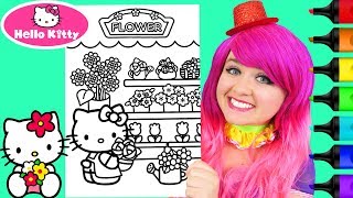 Coloring Hello Kitty Flower Shop Coloring Page Prismacolor Markers  KiMMi THE CLOWN [upl. by Kaylee]