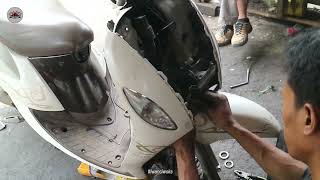 GANTI KOMSTIR MOTOR YAMAHA FINO  REVIEW BENGKEL IWAN CIWOK [upl. by Arondel]