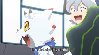 Kiyoshiro babysitting Gammamon  Digimon Ghost Game  episode 24 [upl. by Anitel]