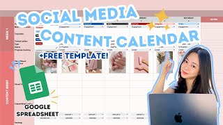 HOW I PLAN MY SOCIAL MEDIA CONTENT USING GOOGLE SHEET  2023 FREE TEMPLATE [upl. by Medor]