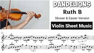 Free Sheet Dandelions  Ruth B Violin Sheet Music [upl. by Madriene]