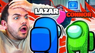 LazarBeam EXPOSES Connor for CHEATING on Among Us [upl. by Giustina]