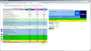 Kostenvergleichsrechnung  Beispiel mit 3 PKWs  kritische Mengen  statische Investitionsrechnung [upl. by Fagaly272]