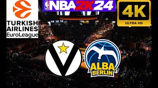 TURKISH AIRLINES EUROLEAGUE 20232024 Virtus Bologna vs Alba Berlin SIMULACIÓN NBA2K24 [upl. by Anitrebla]