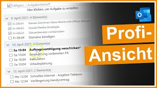 ✔ Outlook Aufgabenliste Ansichtseinstellungen für Fortgeschrittene [upl. by Eedna888]