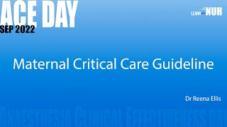 Maternal critical care guideline [upl. by Vierno942]