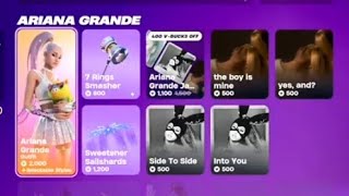 Fortnite Item Shop Ariana Grande Returns And Gameplay [upl. by Sulihpoeht]