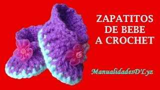 Como tejer zapatito de bebe a crochet paso paso [upl. by Till96]