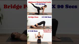 All Fours Hamstring CurlsBridge PoseButterfly to Pulldowns motivation beginnerworkout exercise [upl. by Treacy]