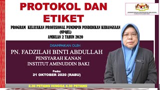 TAKLIMAT PROTOKOL DAN ETIKET NPQEL AMBILAN 22020 [upl. by Him]