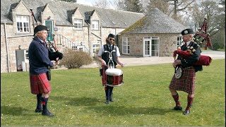 Green Hills set by members of Banchory Pipe Band playing at Crathes Castle over Easter 2023 [upl. by Paucker254]