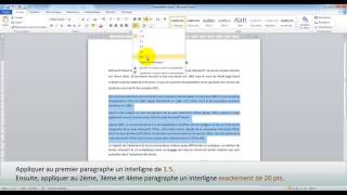 Appliquer un Interligne à un paragraphe [upl. by Eendyc46]