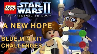 LEGO Star Wars 2 PSP Blue Minikit Challenges A New Hope [upl. by Solita]