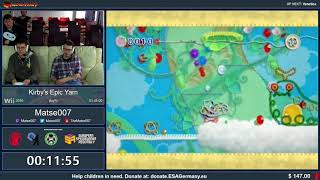 ESAGermany17 Speedruns  Kirbys Epic Yarn Any by Matse007 in 14255  Part 3 [upl. by Dallman]