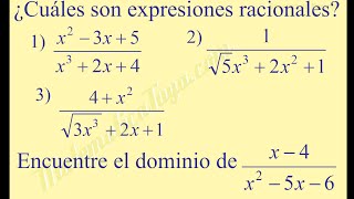 Expresión racional Definición y dominio [upl. by Ahse]