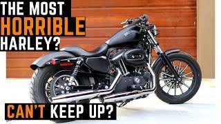 Cant Keep Up Sportster Iron 883 Review Ride Commute Freeway Cruising Harley Davidson XL883N [upl. by Asle]