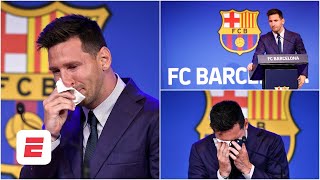 ROMPIÓ EN LLANTO Lionel Messi se despidió del FC Barcelona con ganas de regresar  La Liga [upl. by Fleisig]