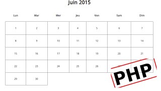 Créer un calendrier en PHP [upl. by Aitropal]